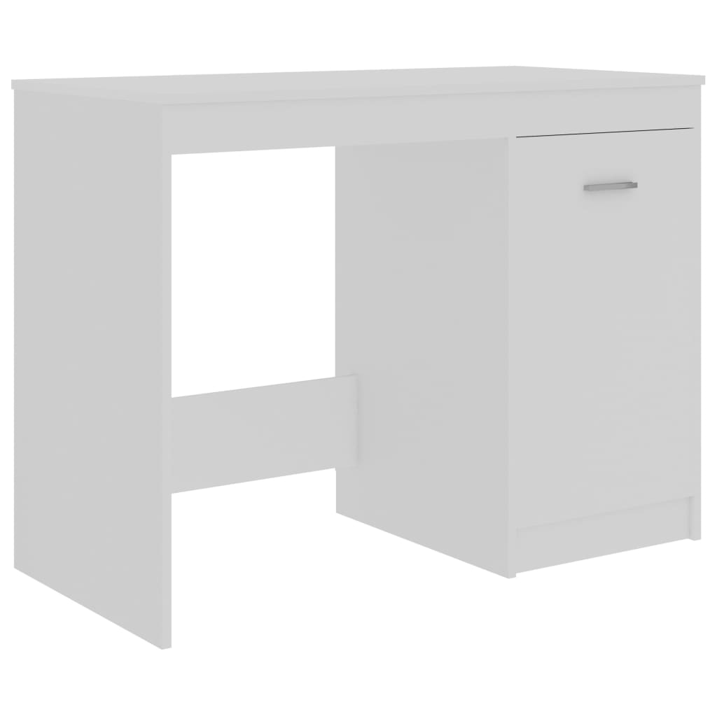skrivebord hvid 140x50x76 cm konstrueret træ