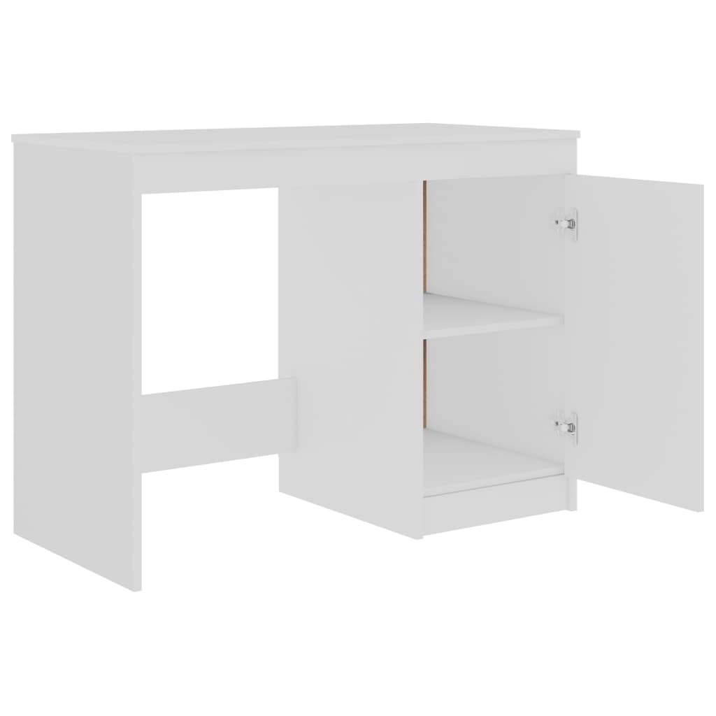 skrivebord hvid 140x50x76 cm konstrueret træ