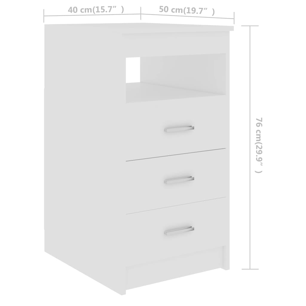 skrivebord hvid 140x50x76 cm konstrueret træ