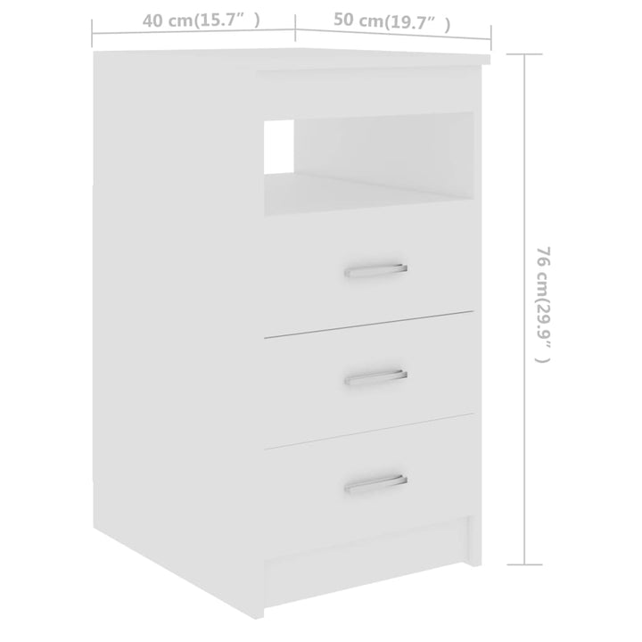 skrivebord hvid 140x50x76 cm konstrueret træ