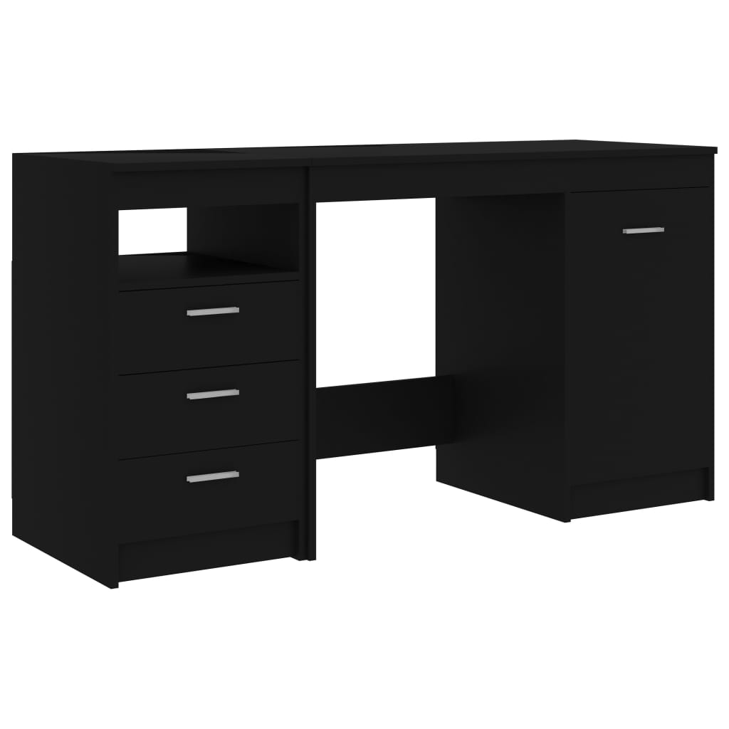 skrivebord 140x50x76 cm konstrueret træ sort