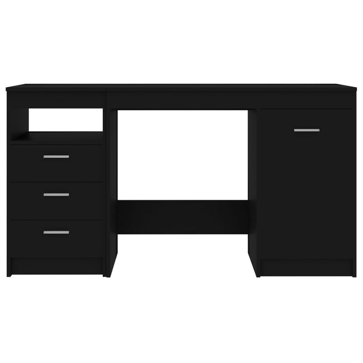 skrivebord 140x50x76 cm konstrueret træ sort