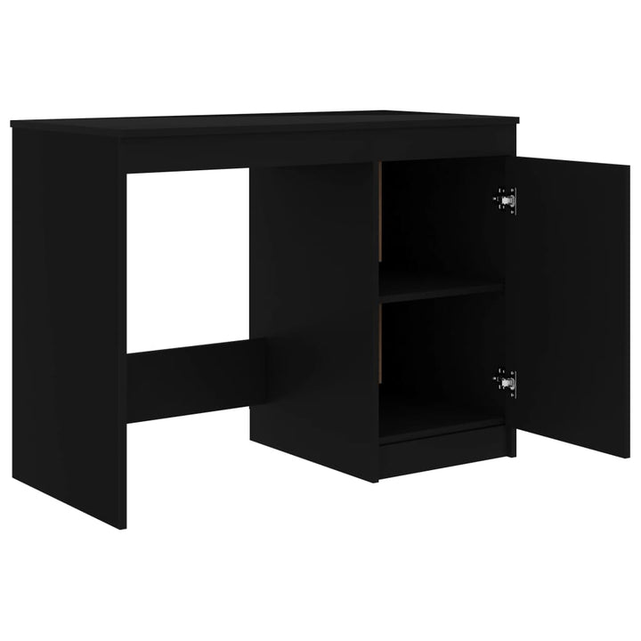 skrivebord 140x50x76 cm konstrueret træ sort