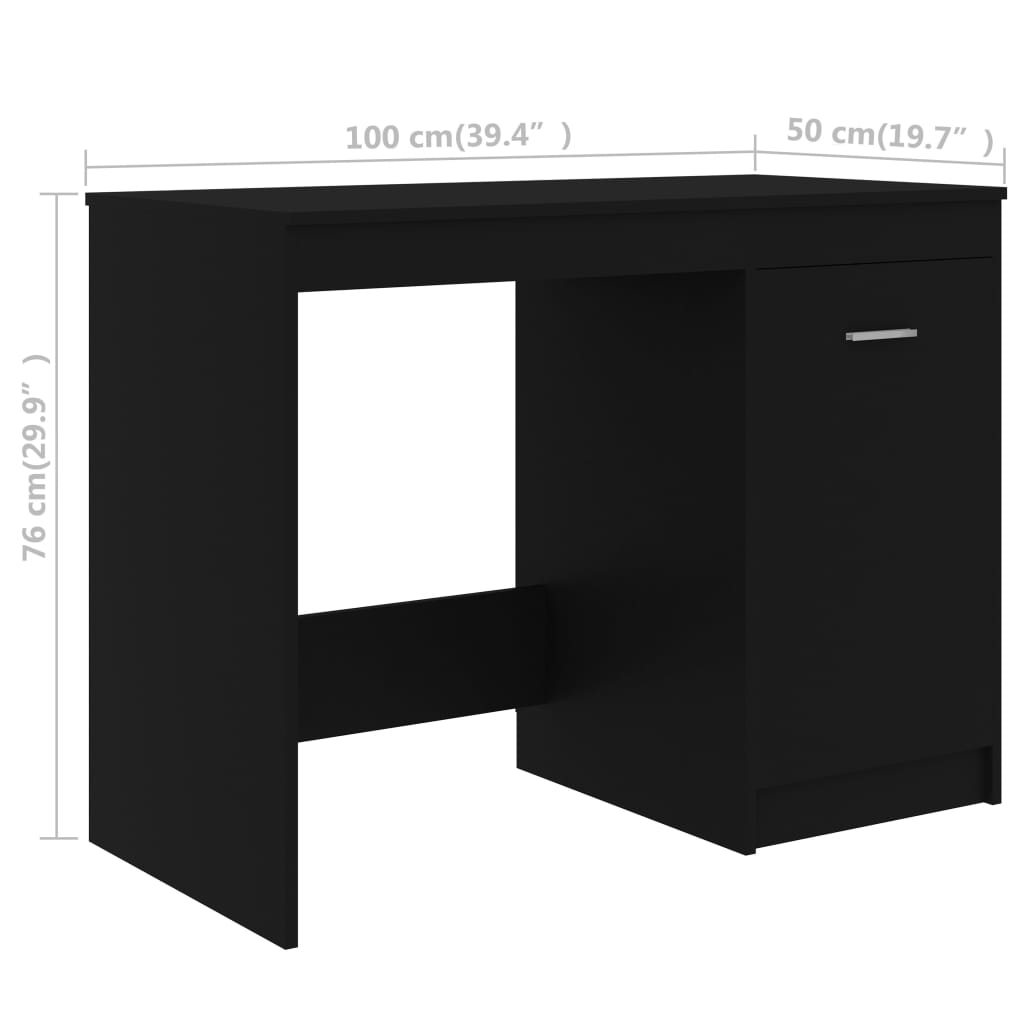 skrivebord 140x50x76 cm konstrueret træ sort
