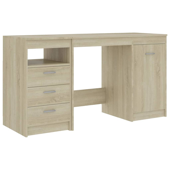 skrivebord 140x50x76 cm konstrueret træ sonoma-eg
