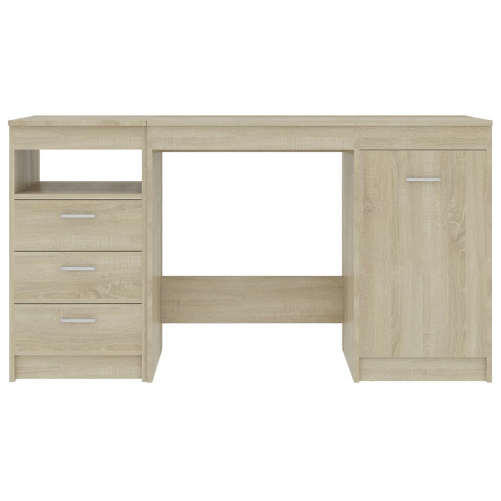 skrivebord 140x50x76 cm konstrueret træ sonoma-eg