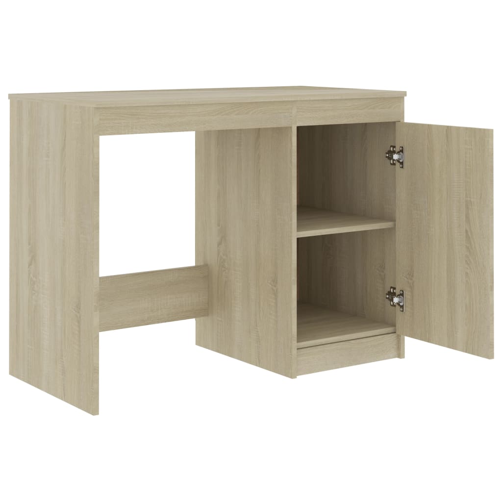 skrivebord 140x50x76 cm konstrueret træ sonoma-eg