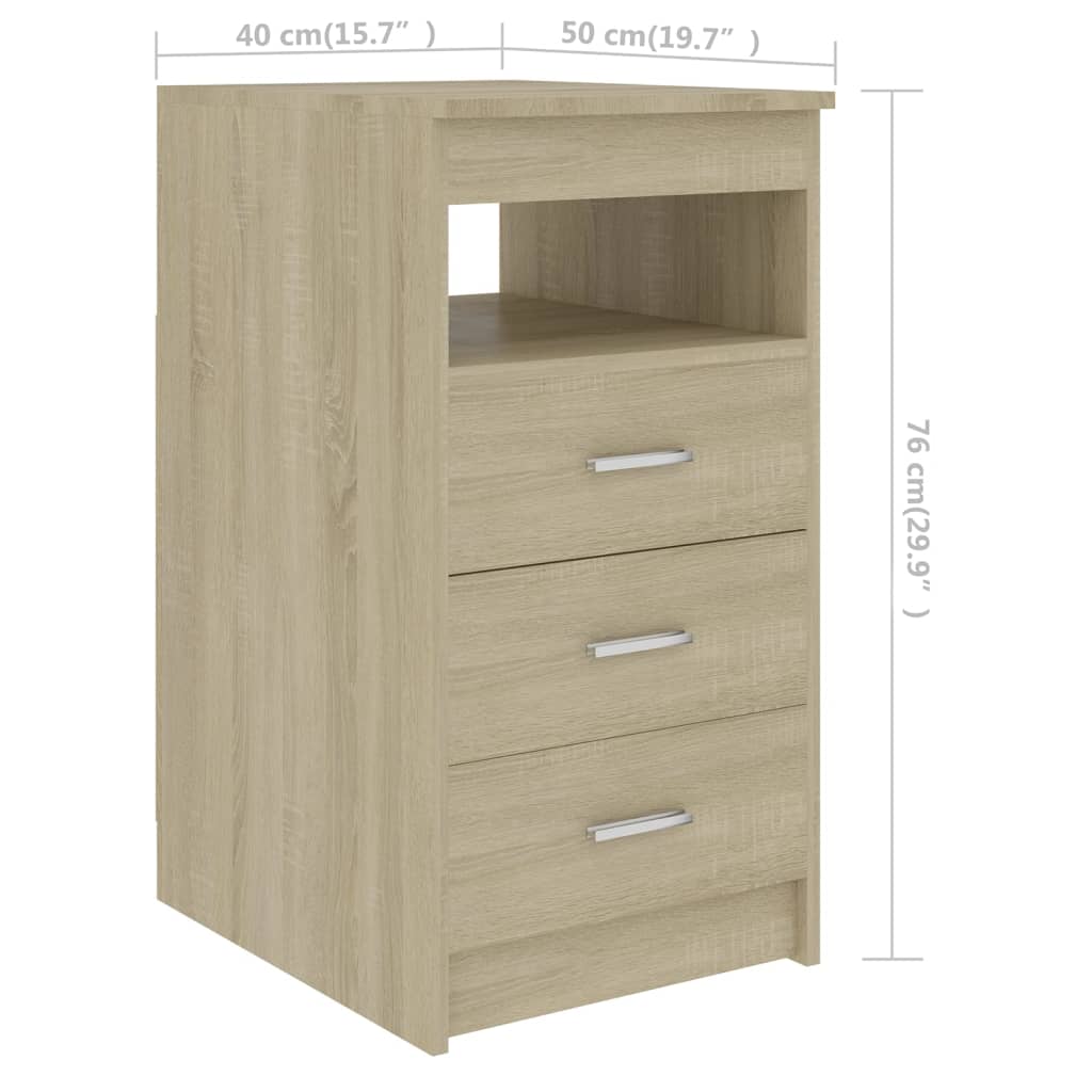 skrivebord 140x50x76 cm konstrueret træ sonoma-eg