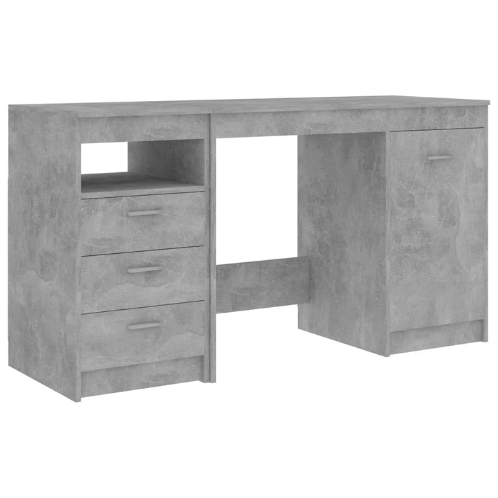 skrivebord 140x50x76 cm konstrueret træ betongrå