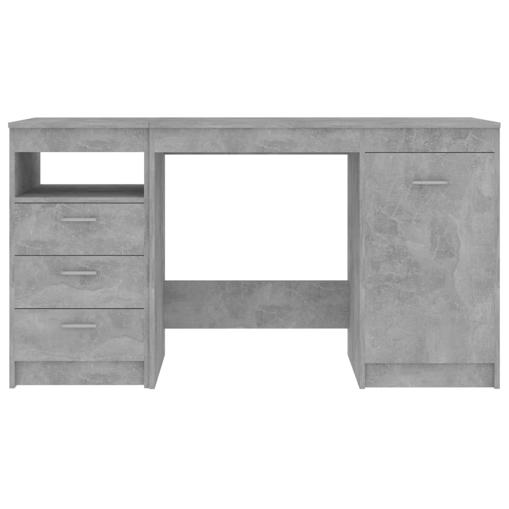 skrivebord 140x50x76 cm konstrueret træ betongrå