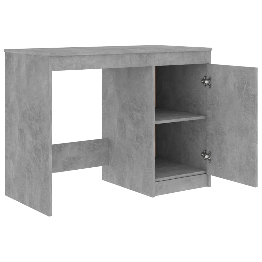 skrivebord 140x50x76 cm konstrueret træ betongrå
