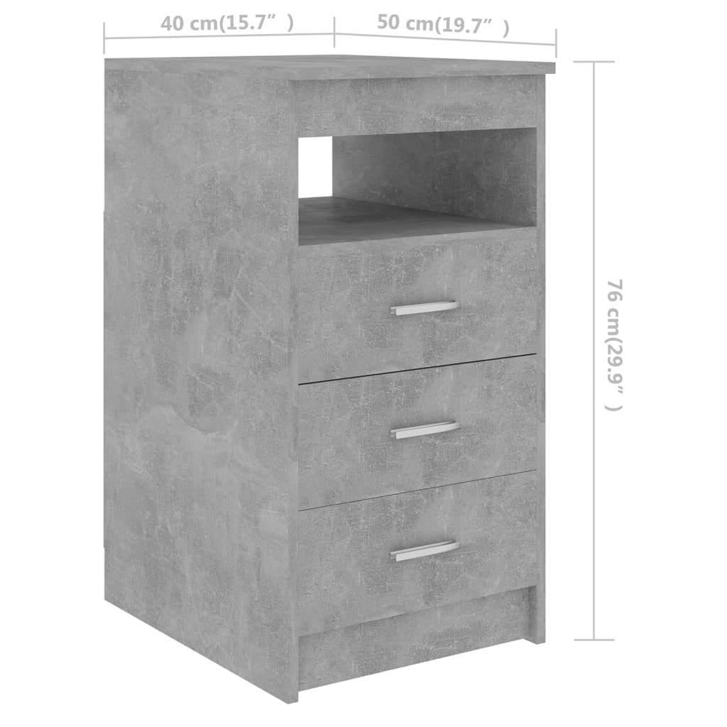skrivebord 140x50x76 cm konstrueret træ betongrå