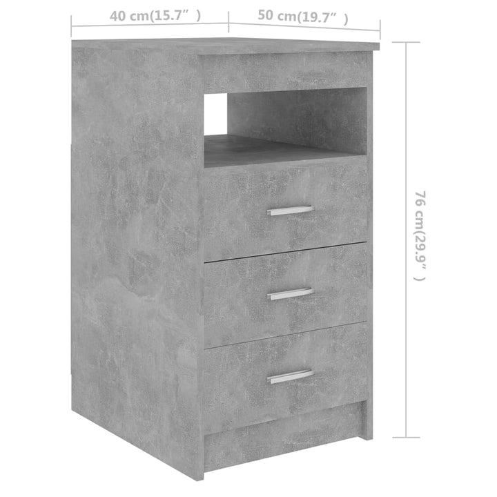 skrivebord 140x50x76 cm konstrueret træ betongrå