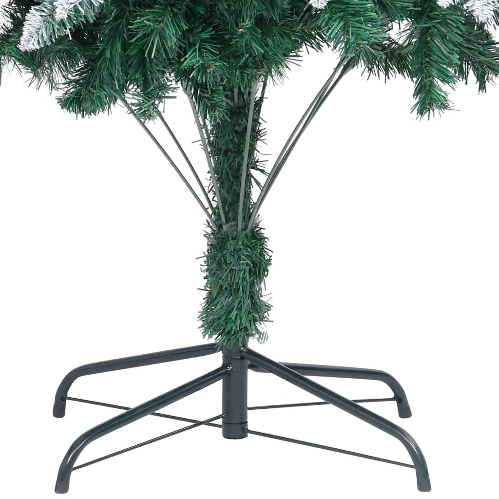 kunstigt juletræ med grankogler og hvid sne 240 cm