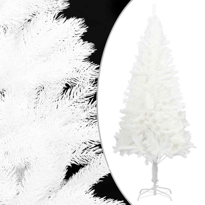 kunstigt juletræ med naturtro nåle 180 cm hvid