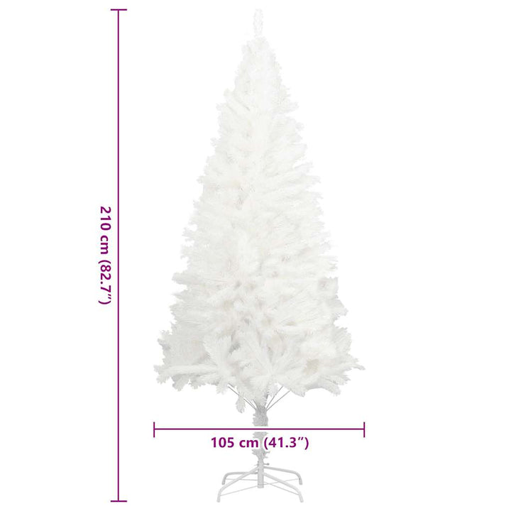 kunstigt juletræ med naturtro nåle 210 cm hvid