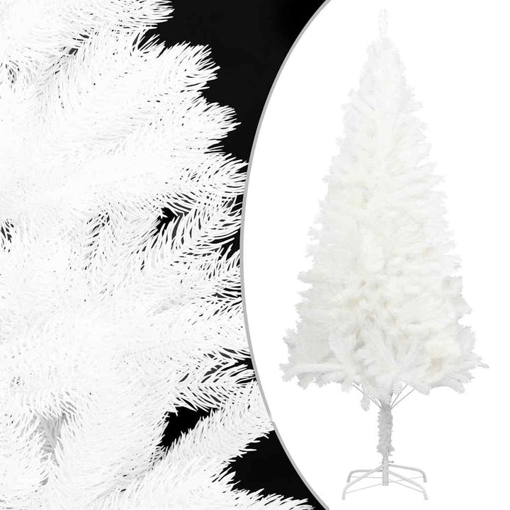 kunstigt juletræ med naturtro nåle 240 cm hvid