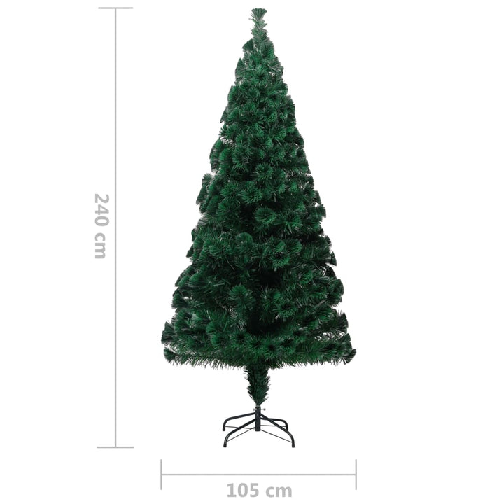 kunstigt juletræ med juletræsfod 240 cm fiberoptik grøn
