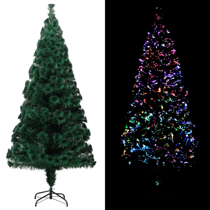 kunstigt juletræ med juletræsfod 240 cm fiberoptik grøn