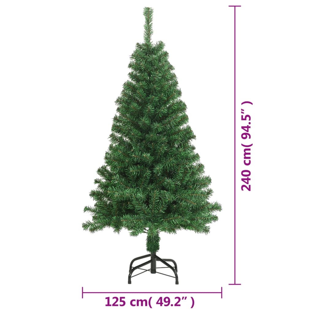 kunstigt juletræ med tykke grene 240 cm PVC grøn