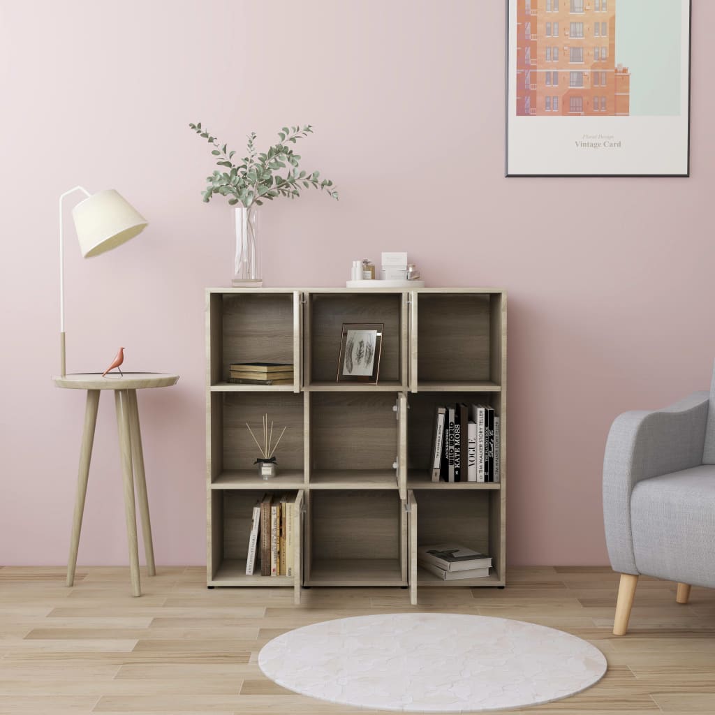 bogreol 90x30x90 cm konstrueret træ sonoma-eg