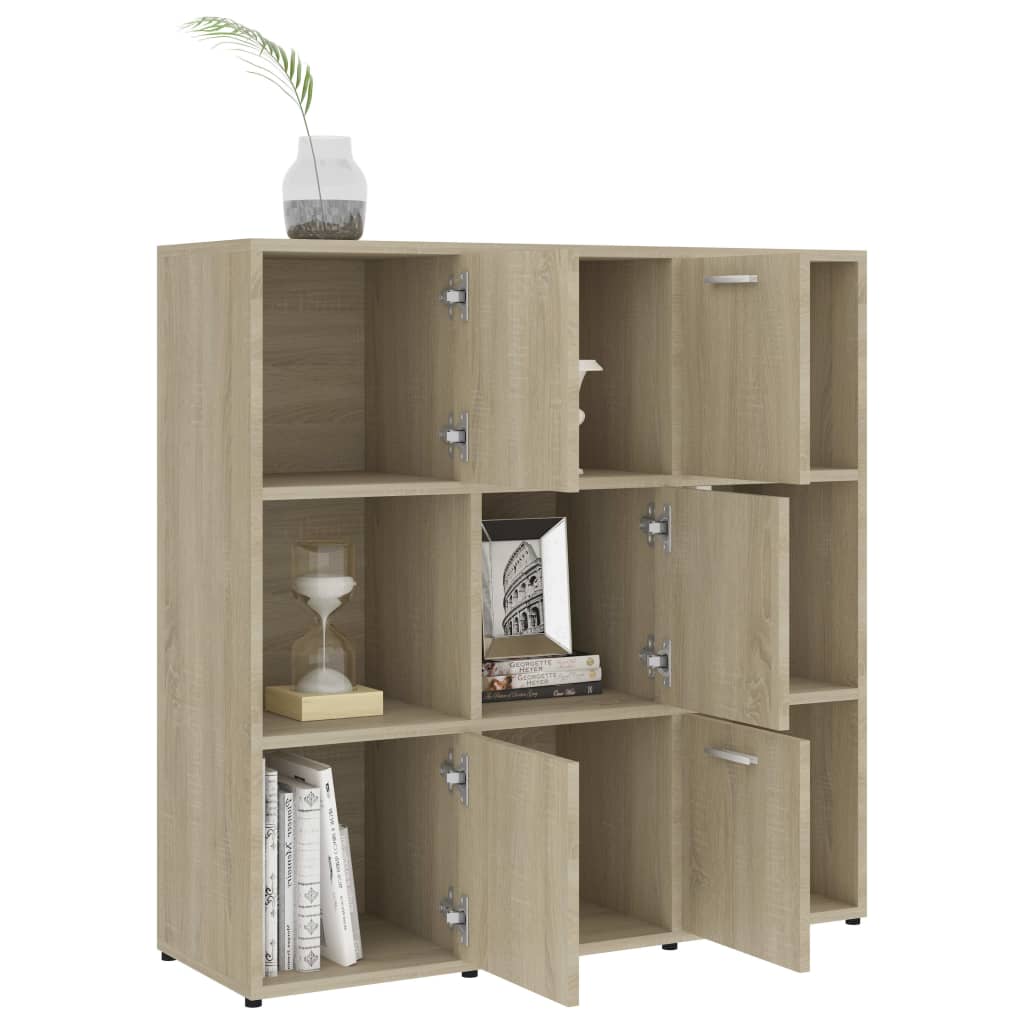 bogreol 90x30x90 cm konstrueret træ sonoma-eg