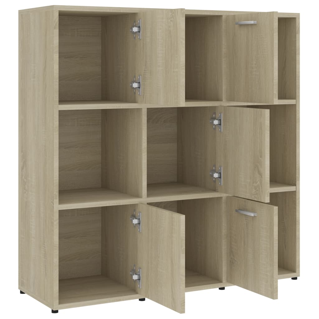 bogreol 90x30x90 cm konstrueret træ sonoma-eg
