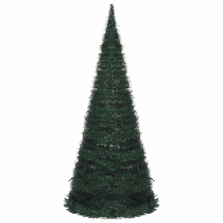 kunstigt pop op-juletræ med lys 210 cm grøn