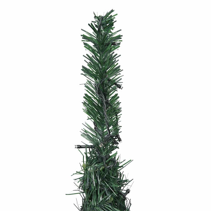 kunstigt pop op-juletræ med lys 210 cm grøn