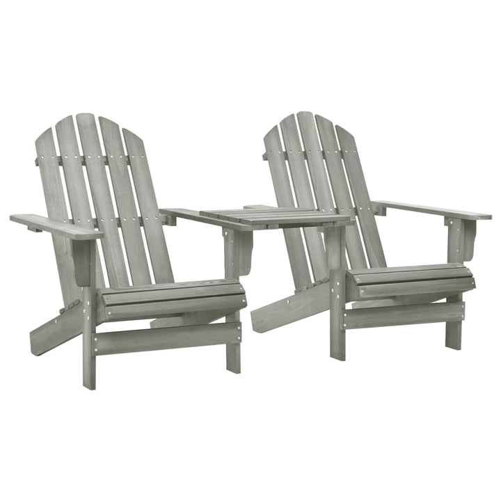 Adirondack-havestole med bord massivt grantræ grå