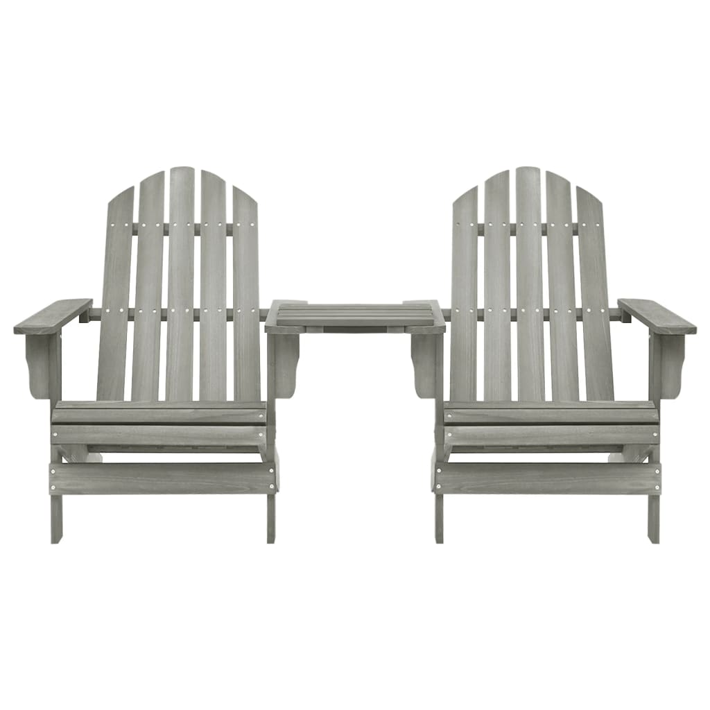Adirondack-havestole med bord massivt grantræ grå