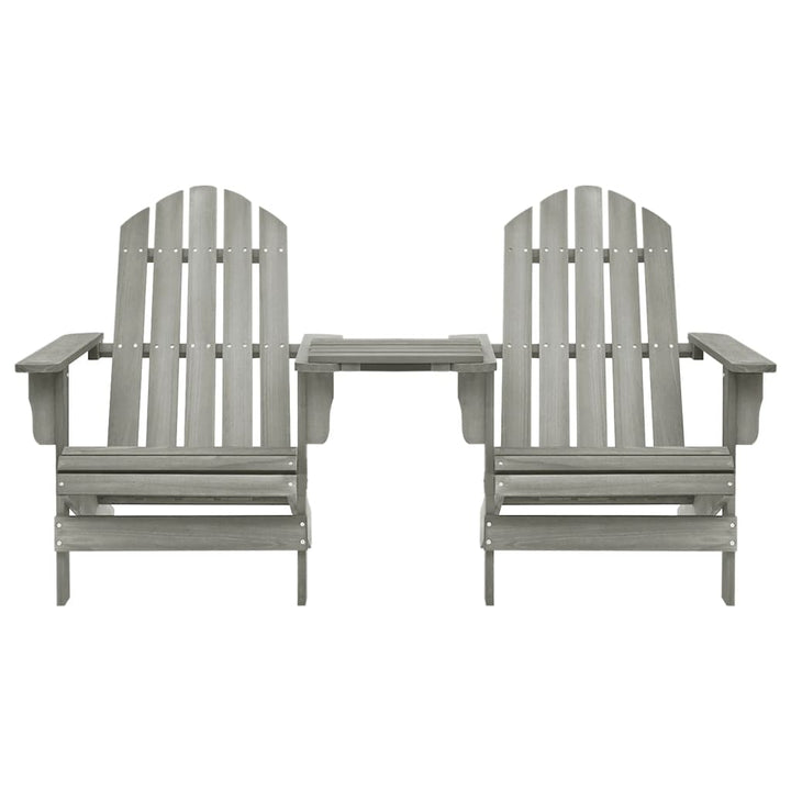 Adirondack-havestole med bord massivt grantræ grå