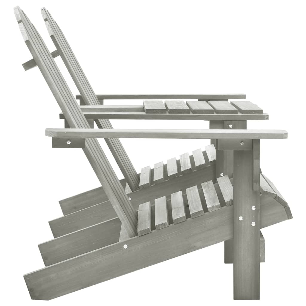 Adirondack-havestole med bord massivt grantræ grå