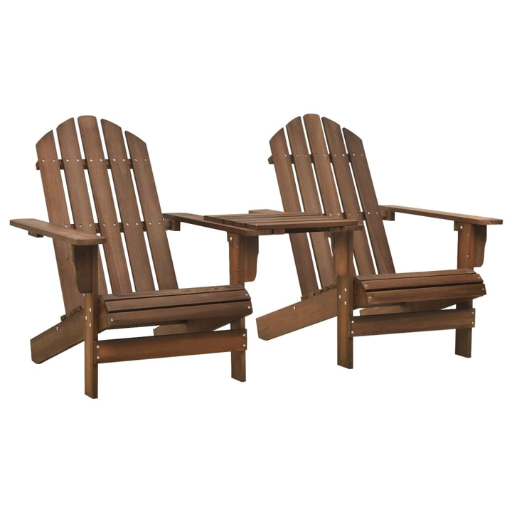 Adirondack-havestole med bord massivt grantræ brun