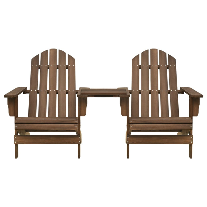 Adirondack-havestole med bord massivt grantræ brun