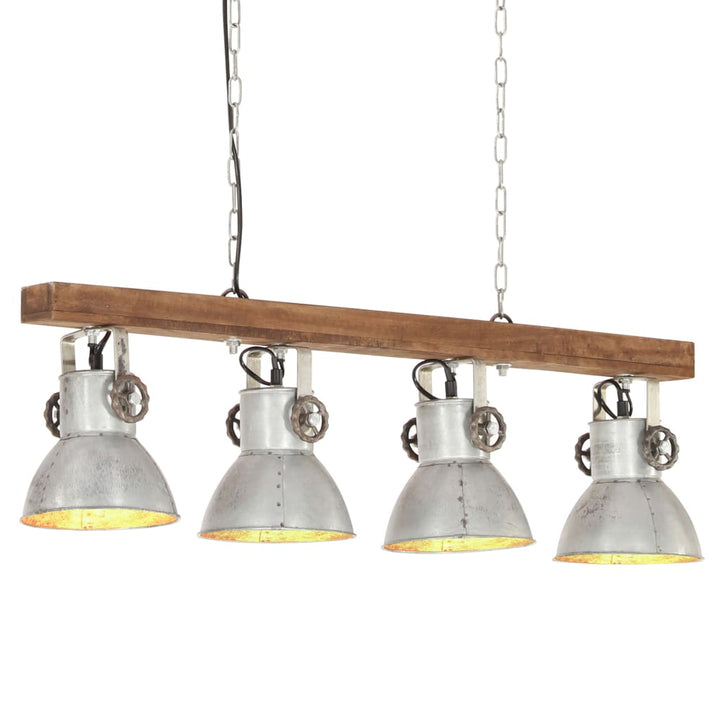 industriel loftlampe E27 mangotræ sølvfarvet