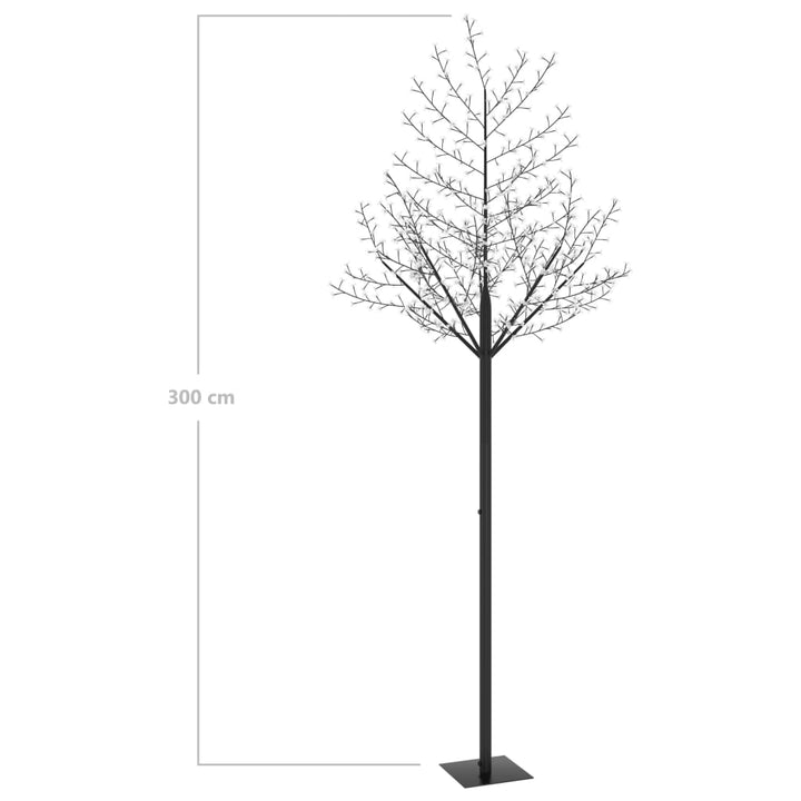 juletræ 600 LED'er kirsebærblomst 300 cm blåt lys