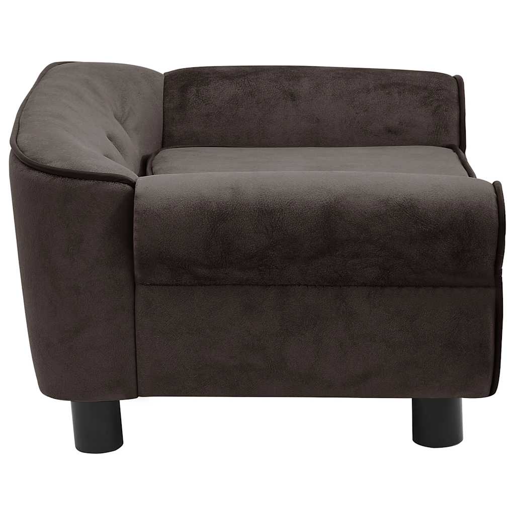 hundesofa 72x45x30 cm plys brun