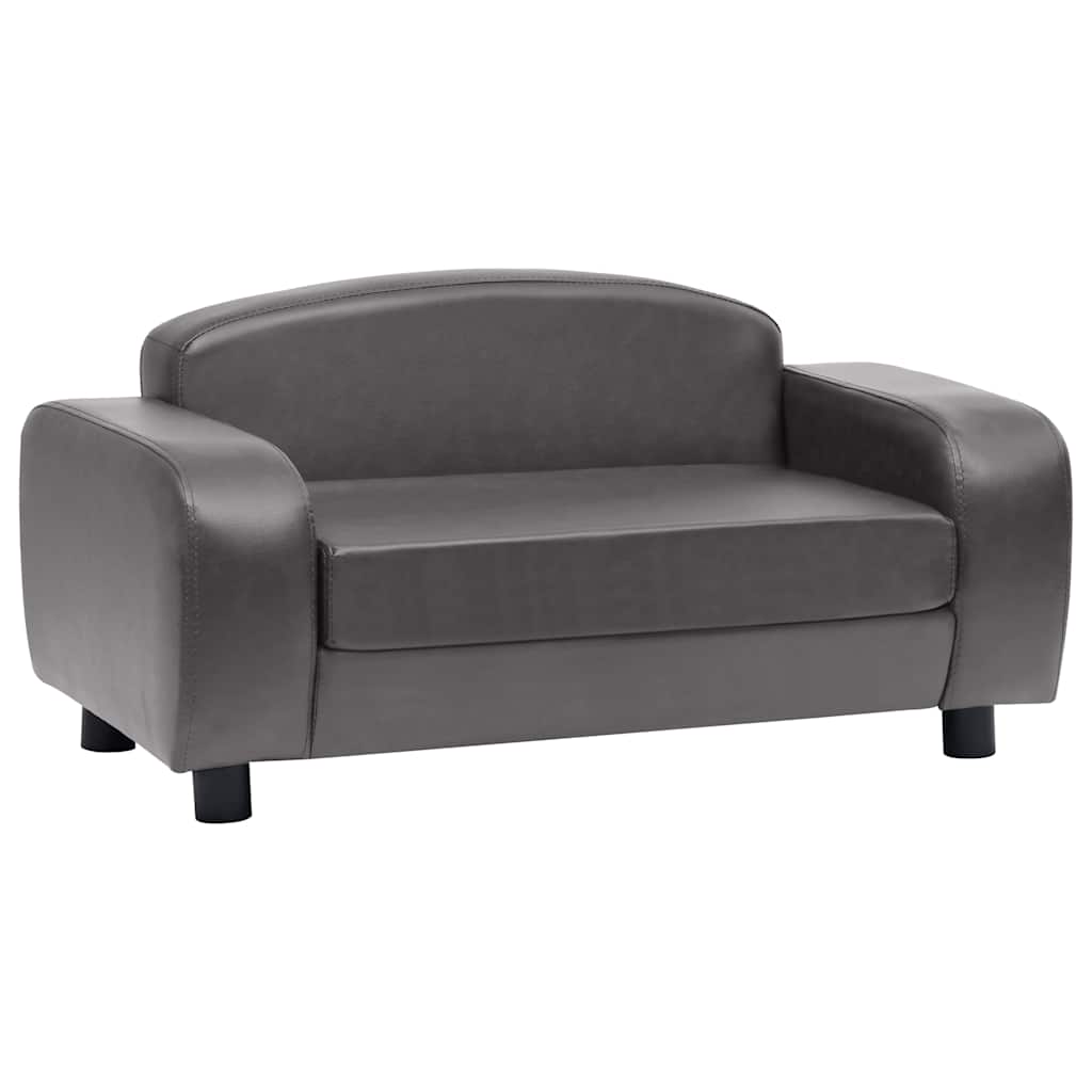 hundesofa 80x50x40 cm kunstlæder grå