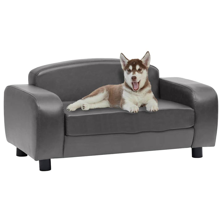hundesofa 80x50x40 cm kunstlæder grå