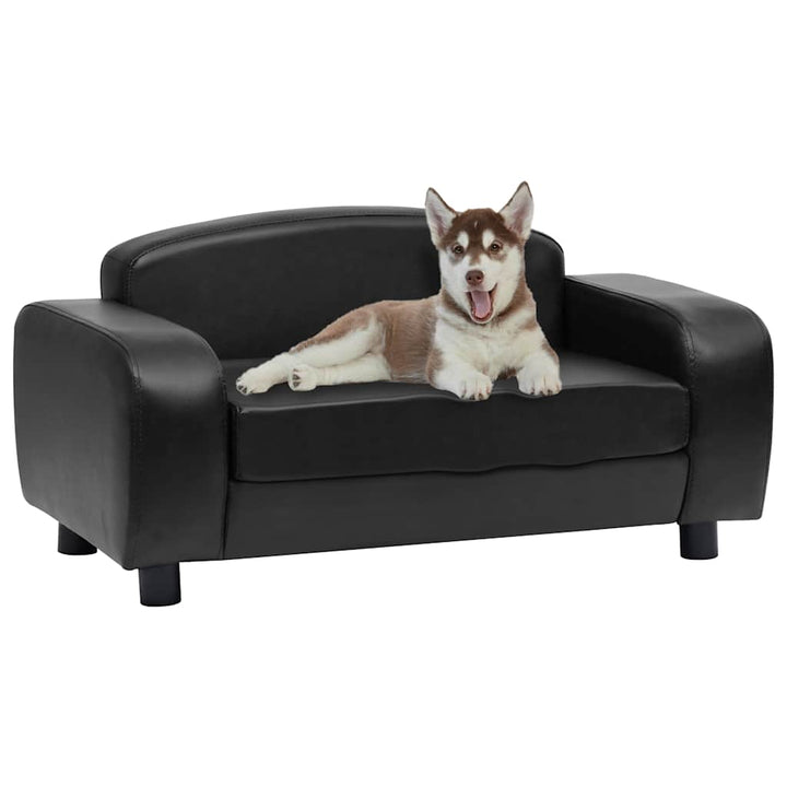 hundesofa 80x50x40 cm kunstlæder sort