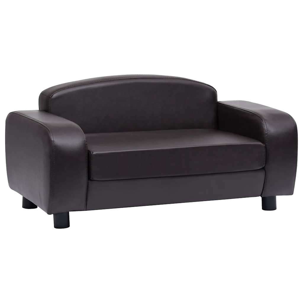 hundesofa 80x50x40 cm kunstlæder brun