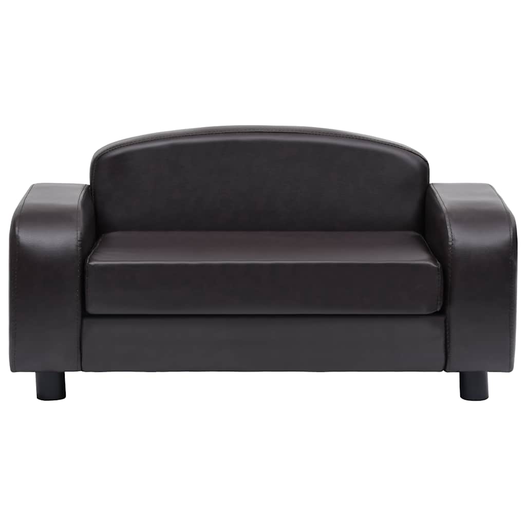 hundesofa 80x50x40 cm kunstlæder brun
