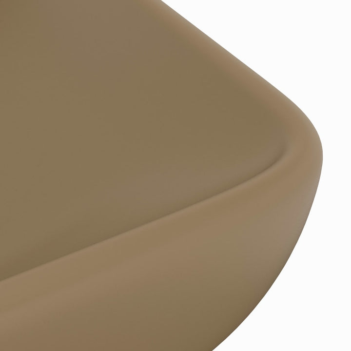 luksuriøs håndvask 71x38 cm rektangulær keramik mat cremefarvet