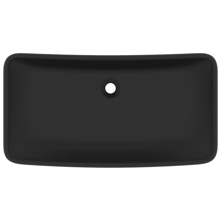 luksuriøs håndvask 71x38 cm rektangulær keramik mat sort