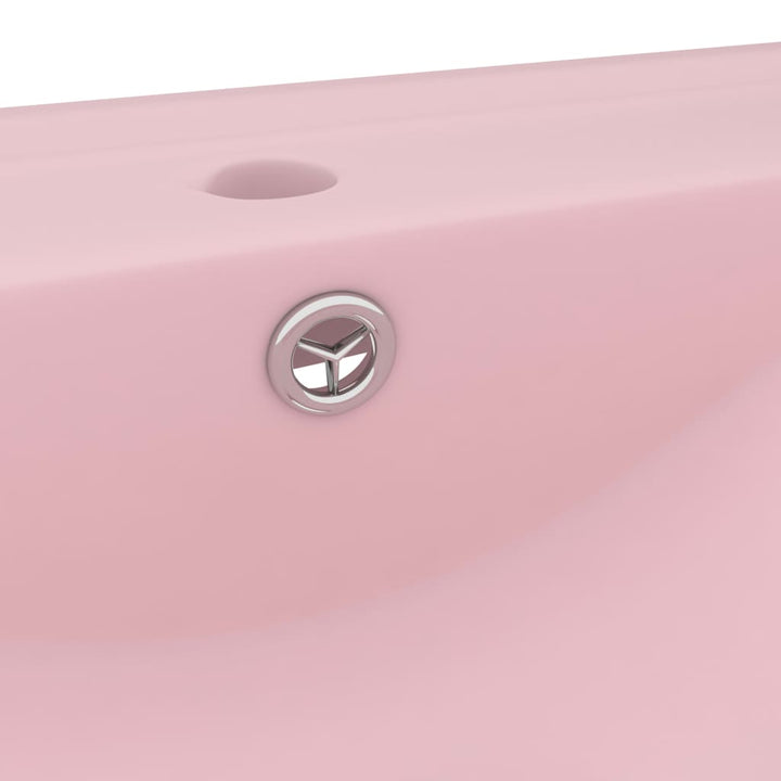 luksuriøs håndvask med vandhanehul 60x46 cm keramisk mat pink