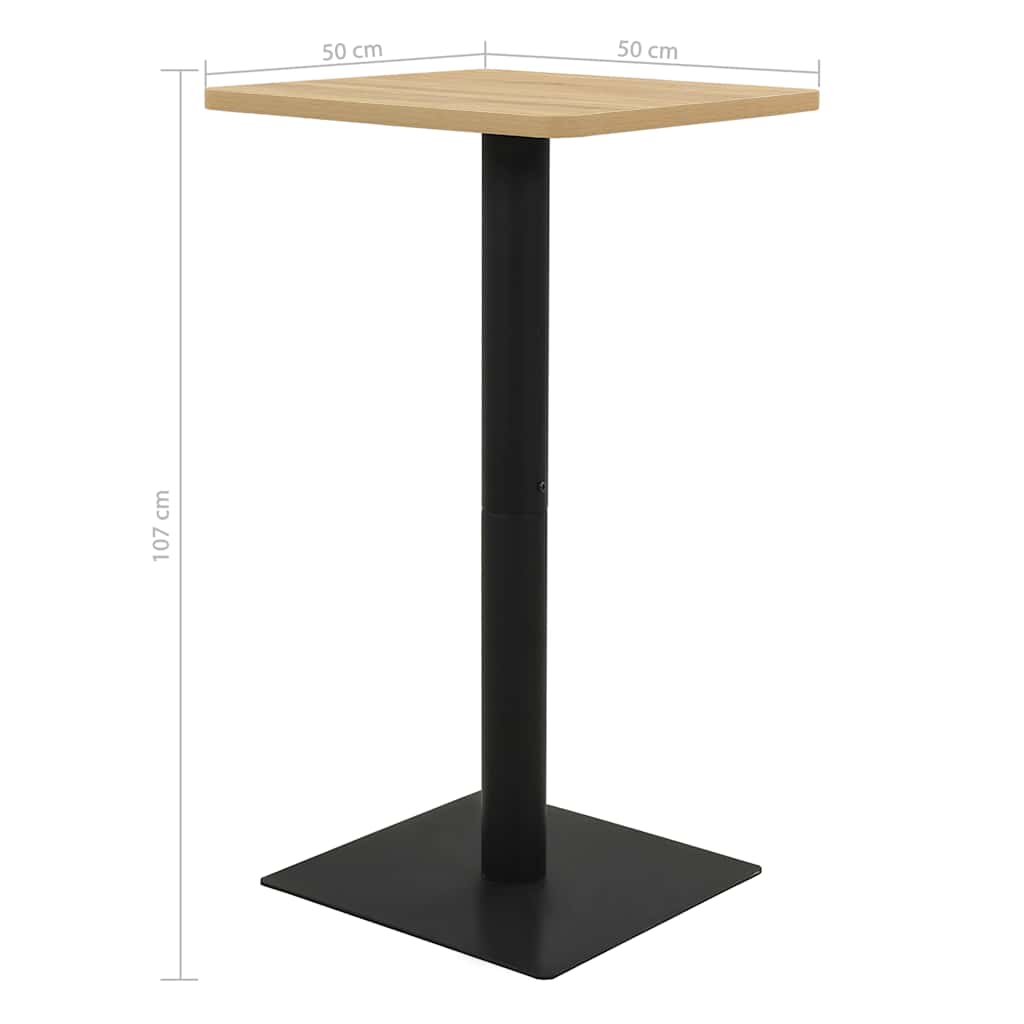bistrobord 50x50x107 cm egetræsfarvet