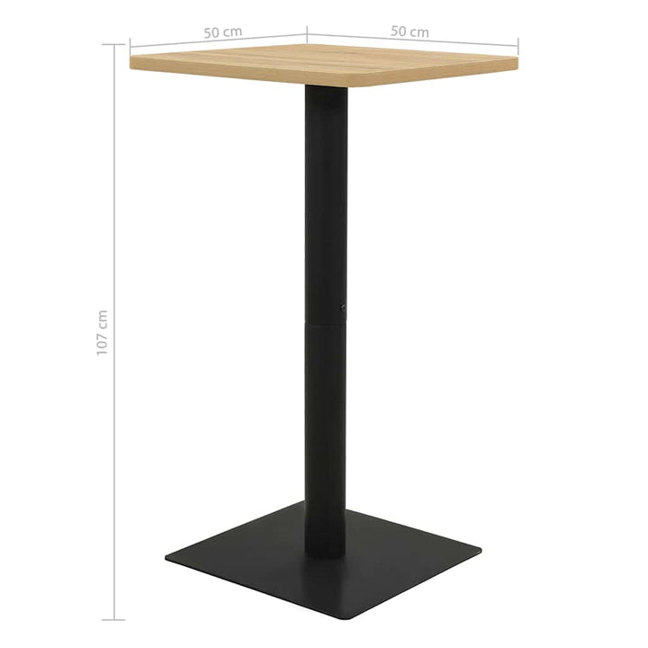 bistrobord 50x50x107 cm egetræsfarvet