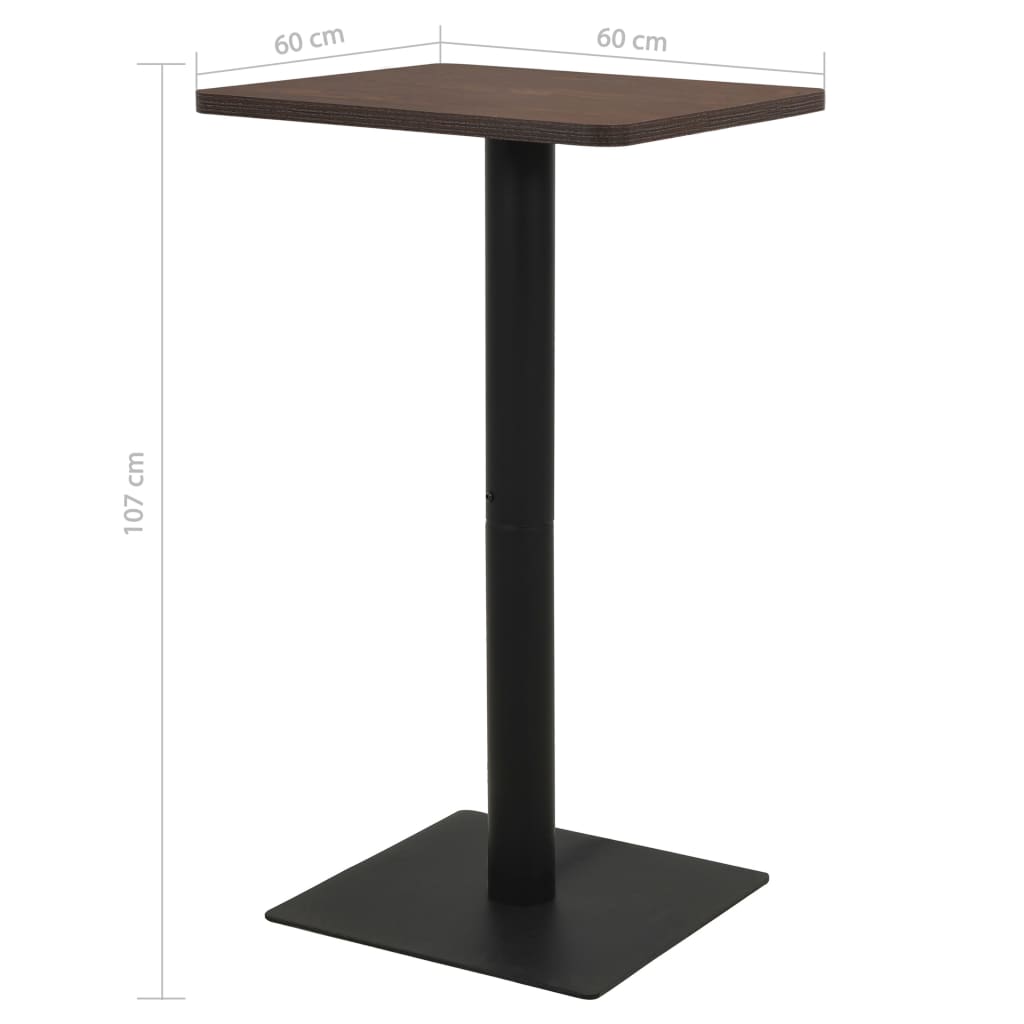 bistrobord 60x60x107 cm mørkt asketræsfarvet