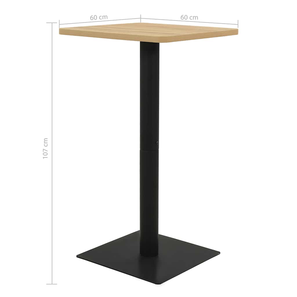 bistrobord 60x60x107 cm egetræsfarve